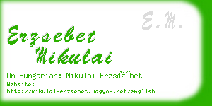 erzsebet mikulai business card